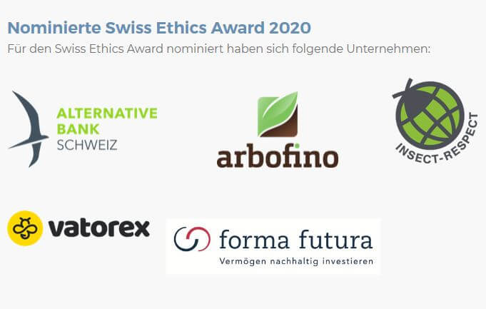 Arbofino nominiert für den Swiss Ethics Award 2020!